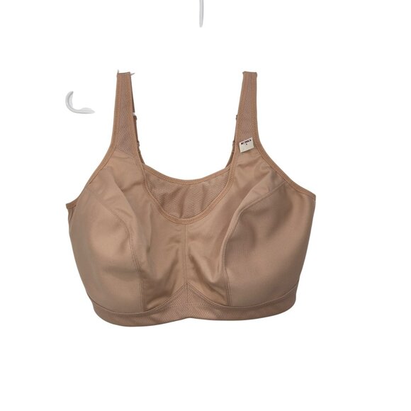 Glamorise Womens Beige High Support Sport Bra Size 44D Moisture-Wicking Fabric - Picture 4 of 11